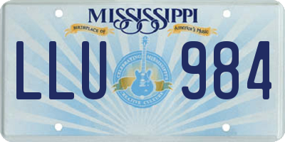 MS license plate LLU984