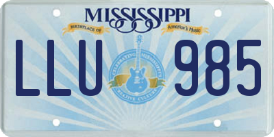MS license plate LLU985