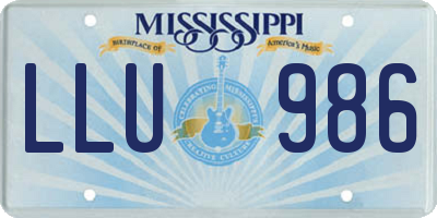 MS license plate LLU986