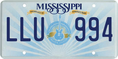 MS license plate LLU994