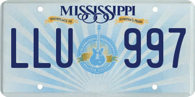 MS license plate LLU997