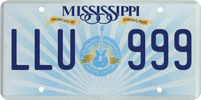 MS license plate LLU999