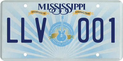 MS license plate LLV001