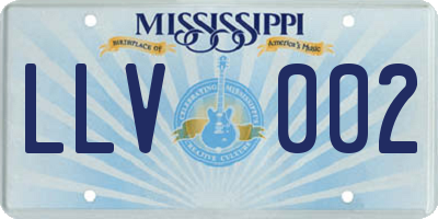 MS license plate LLV002