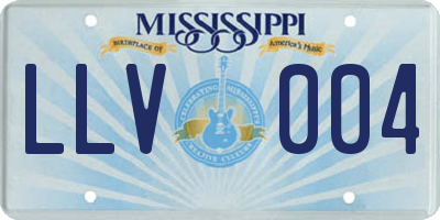 MS license plate LLV004