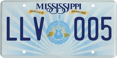 MS license plate LLV005