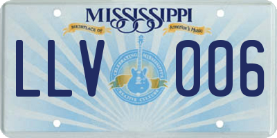 MS license plate LLV006