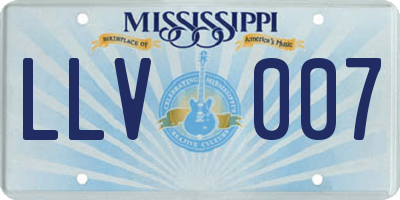 MS license plate LLV007