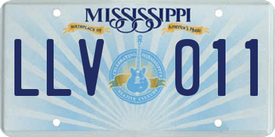 MS license plate LLV011