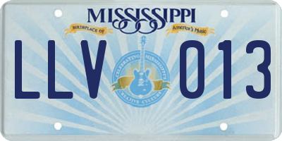 MS license plate LLV013
