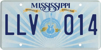 MS license plate LLV014