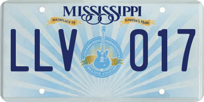 MS license plate LLV017