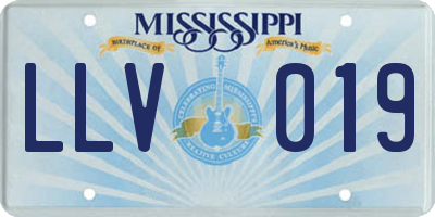 MS license plate LLV019