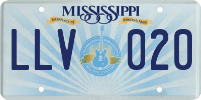 MS license plate LLV020