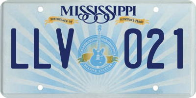 MS license plate LLV021