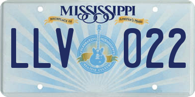 MS license plate LLV022