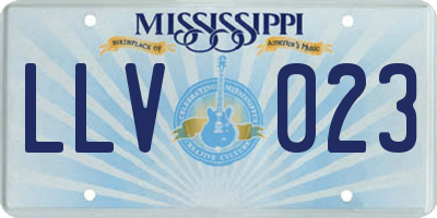 MS license plate LLV023
