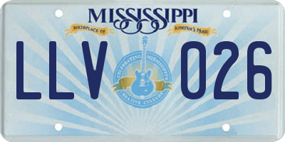 MS license plate LLV026