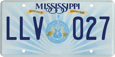 MS license plate LLV027