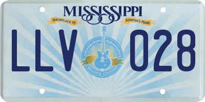 MS license plate LLV028