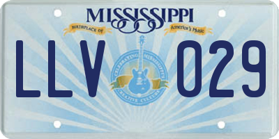 MS license plate LLV029