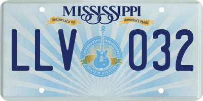 MS license plate LLV032