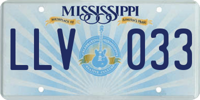 MS license plate LLV033
