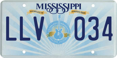 MS license plate LLV034