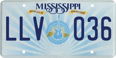 MS license plate LLV036