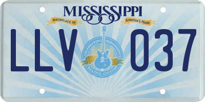 MS license plate LLV037