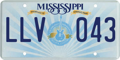 MS license plate LLV043