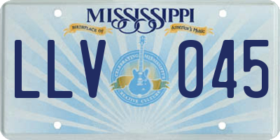 MS license plate LLV045