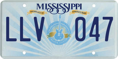 MS license plate LLV047