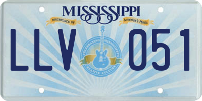 MS license plate LLV051