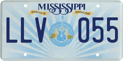 MS license plate LLV055