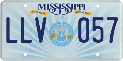 MS license plate LLV057