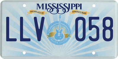 MS license plate LLV058