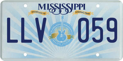 MS license plate LLV059