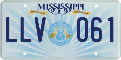 MS license plate LLV061