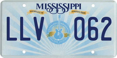 MS license plate LLV062