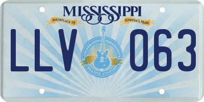 MS license plate LLV063