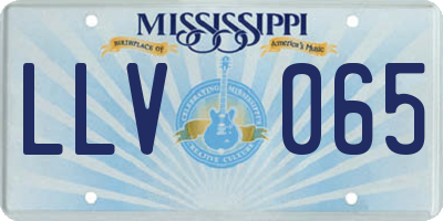 MS license plate LLV065