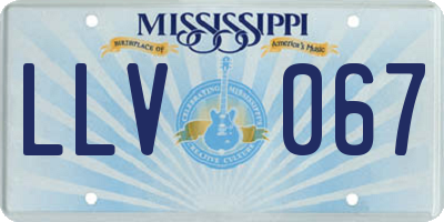 MS license plate LLV067