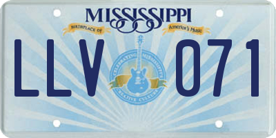 MS license plate LLV071