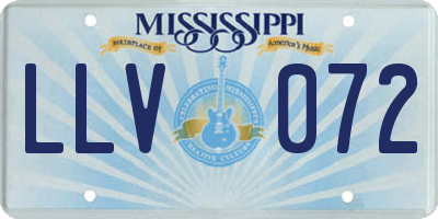 MS license plate LLV072
