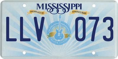 MS license plate LLV073