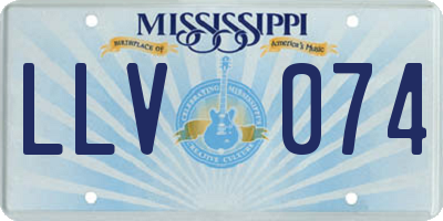 MS license plate LLV074