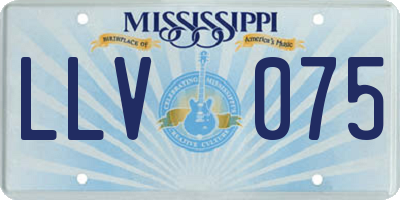 MS license plate LLV075