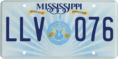 MS license plate LLV076