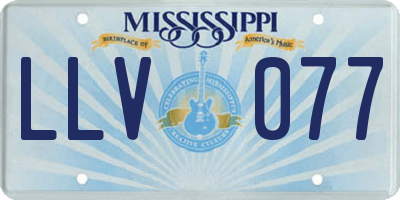 MS license plate LLV077